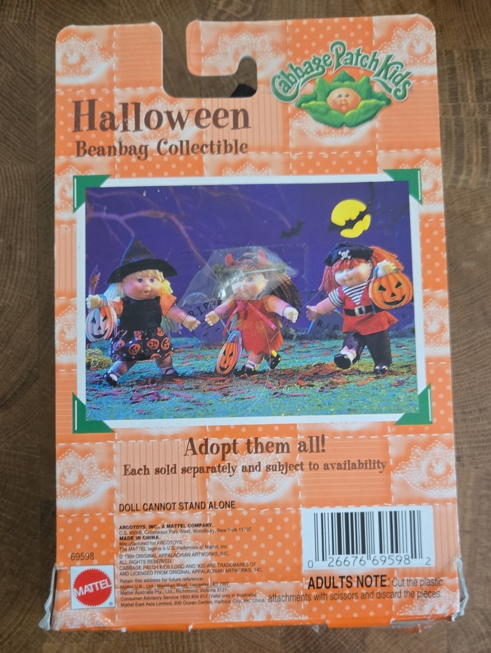 Cabbage Patch Halloween Pumpkin Witch Beanbag Mini Doll - Black & Orange - Picture 3 of 6